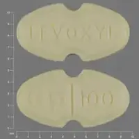 Levoxyl (Levothyroxine [ lee-voe-thye-rox-een ])-LEVOXYL dp 100-100 mcg (0.1 mg)-Yellow-Oval