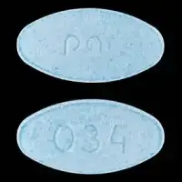 Meclizine (Meclizine [ mek-li-zeen ])-par 034-12.5 mg-Blue-Oval