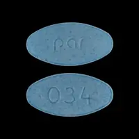 Meclizine (Meclizine [ mek-li-zeen ])-par 034-12.5 mg-Blue-Oval