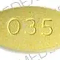 Meclizine (Meclizine [ mek-li-zeen ])-par 035-25 mg-White & Yellow-Oval