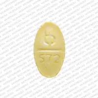 Methotrexate (Methotrexate (oral) [ meth-oh-trex-ate ])-b 572-2.5 mg-Yellow-Oval