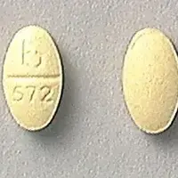 Methotrexate (Methotrexate (oral) [ meth-oh-trex-ate ])-b 572-2.5 mg-Yellow-Oval