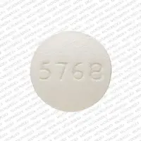 Olanzapine (Olanzapine (oral) [ oh-lanz-a-peen ])-TEVA 5768-5 mg-White-Round