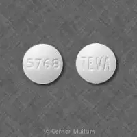 Olanzapine (Olanzapine (oral) [ oh-lanz-a-peen ])-TEVA 5768-5 mg-White-Round