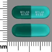 Omeprazole (Omeprazole)-MYLAN 6150 MYLAN 6150-20 mg-Green-Capsule-shape