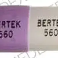 Phenytoin (Phenytoin (oral) [ fen-i-toyn ])-BERTEK 560 BERTEK 560-100 mg-Lavender & White-Capsule-shape