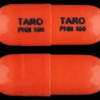 Phenytoin (Phenytoin (oral) [ fen-i-toyn ])-TARO PHN 100 TARO PHN 100-100 mg-Orange-Capsule-shape