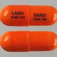 Phenytoin (Phenytoin (oral) [ fen-i-toyn ])-TARO PHN 100 TARO PHN 100-100 mg-Orange-Capsule-shape