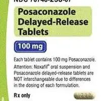 Posaconazole (oral/injection) (Posaconazole (oral/injection) [ poe-sa-kone-a-zole ])-100P-100 mg-Yellow-Capsule-shape