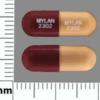 Prazosin (Prazosin [ pra-zoe-sin ])-MYLAN 2302 MYLAN 2302-2 mg-Brown / Beige-Capsule-shape