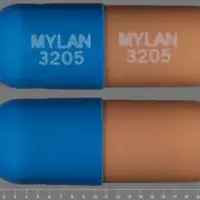 Prazosin (Prazosin [ pra-zoe-sin ])-MYLAN 3205 MYLAN 3205-5 mg-Blue / Brown-Capsule-shape