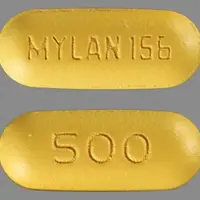 Probenecid (Probenecid [ proe-ben-a-sid ])-MYLAN 156 500-500 mg-Yellow-Oval