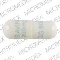 Ribavirin (Ribavirin (oral) [ rye-ba-vye-rin ])-RIBAVIRIN 200mg GG 608-200 mg-White-Capsule-shape