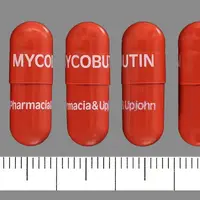 Rifabutin (Rifabutin [ rif-a-bue-tin ])-MYCOBUTIN Pharmacia & Upjohn-150 mg-Brown-Capsule-shape