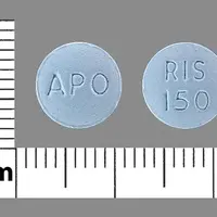 Risedronate (Risedronate [ ris-ed-roe-nate ])-APO RIS 150-150 mg-Blue-Round