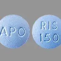 Risedronate (Risedronate [ ris-ed-roe-nate ])-APO RIS 150-150 mg-Blue-Round