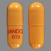 Rivastigmine transdermal (Rivastigmine transdermal [ riv-a-stig-meen ])-SANDOZ 619-3 mg-Orange-Capsule-shape