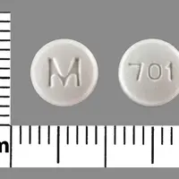 Rizatriptan (Rizatriptan [ rye-za-trip-tan ])-M 701-5 mg (base)-White-Round