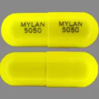 Temazepam (Temazepam [ te-maz-e-pam ])-MYLAN 5050 MYLAN 5050-30 mg-Yellow-Capsule-shape