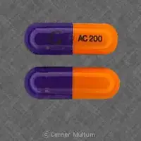 Acebutolol (Acebutolol [ a-se-bue-toe-lol ])-G AC 200-200 mg-Purple / Orange-Capsule-shape