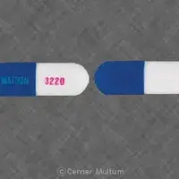 Acetaminophen and codeine (Acetaminophen and codeine [ a-seet-a-min-o-fen-and-koe-deen ])-WATSON 3220-325 mg / 50 mg / 40 mg / 30 mg-Blue & White-Capsule-shape