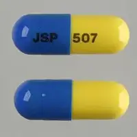 Aspirin, butalbital, caffeine, and codeine (Aspirin, butalbital, caffeine, and codeine [ as-pir-in, bue-tal-bi-tal, kaf-een, and-koe-deen ])-JSP 507-325 mg / 50 mg / 40 mg / 30 mg-Blue & Yellow-Capsule-shape