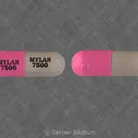 Cefaclor (Cefaclor [ cef-a-klor ])-MYLAN 7500 MYLAN 7500-500 mg-Gray & Pink-Capsule-shape