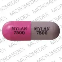 Cefaclor (Cefaclor [ cef-a-klor ])-MYLAN 7500 MYLAN 7500-500 mg-Gray & Pink-Capsule-shape