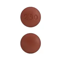 Gefitinib (Gefitinib [ ge-fi-ti-nib ])-250-250 mg-Brown-Round