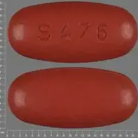 Mesalamine (Mesalamine (oral) [ me-sal-a-meen ])-S476-1.2 g-Red-Oval