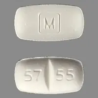 Methadone (Methadone (oral/injection) [ meth-a-done ])-M 57 55-5 mg-White-Rectangle