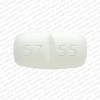 Methadone (Methadone (oral/injection) [ meth-a-done ])-M 57 55-5 mg-White-Rectangle