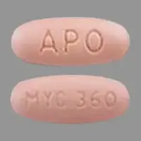 Mycophenolic acid (Mycophenolic acid [ mye-koe-phe-nole-ik-as-id ])-APO MYC 360-360 mg-Pink-Oval