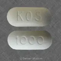 Niacin (Niacin (nicotinic acid) [ nye-a-sin ])-KOS 1000-1000 mg-White-Oval