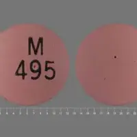 Nifedipine (eqv-procardia xl) (Nifedipine [ nye-fed-i-peen ])-M 495-90 mg-Pink-Round