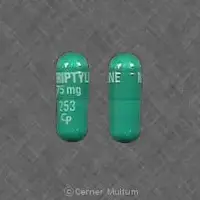 Nortriptyline (Nortriptyline [ nor-trip-ti-leen ])-NORTRIPTYLINE 75 mg 253 Cp-75 mg-Green-Capsule-shape