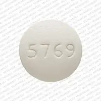 Olanzapine (Olanzapine (oral) [ oh-lanz-a-peen ])-TEVA 5769-7.5 mg-White-Round