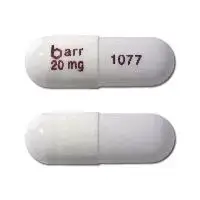 Temozolomide (monograph) (Temodar)-barr 20 mg 1077-20 mg-White-Capsule-shape