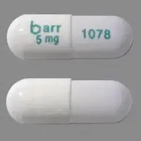 Temozolomide (monograph) (Temodar)-barr 5 mg 1078-5 mg-White-Capsule-shape