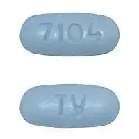 Tenofovir disoproxil fumarate (monograph) (Viread)-TV 7104-300 mg-Blue-Capsule-shape