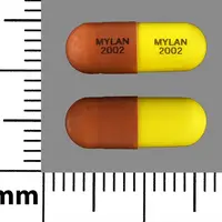 Thiothixene (Thiothixene [ thye-oh-thix-een ])-MYLAN 2002 MYLAN 2002-2 mg-Red & Yellow-Capsule-shape