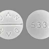 Trihexyphenidyl (Trihexyphenidyl [ try-hex-ee-feh-nih-dill ])-DAN DAN 5337-5 mg-White-Round