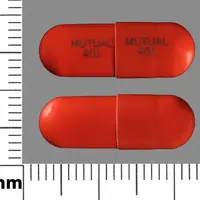 Trimethobenzamide (monograph) (Tigan)-MUTUAL 401 MUTUAL 401-300 mg-Orange-Capsule-shape