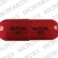 Trimethobenzamide (monograph) (Tigan)-MUTUAL 401 MUTUAL 401-300 mg-Orange-Capsule-shape