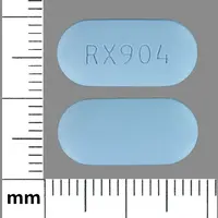 Valacyclovir (Valacyclovir [ val-a-sye-kloe-veer ])-RX 904-500 mg-Blue-Capsule-shape