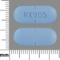 Valacyclovir (Valacyclovir [ val-a-sye-kloe-veer ])-RX 905-1 gram-Blue-Capsule-shape