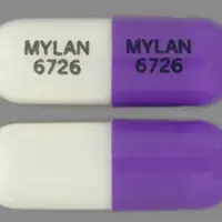 Zonisamide (Zonisamide [ zoe-nis-a-mide ])-MYLAN 6726 MYLAN 6726-50 mg-Purple / White-Capsule-shape