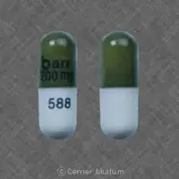 Didanosine (Didanosine [ dye-dan-oh-seen ])-barr 200mg 588-200 mg-Green & White-Capsule-shape