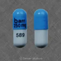 Didanosine (Didanosine [ dye-dan-oh-seen ])-barr 250mg 589-250 mg-Blue & White-Capsule-shape