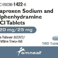 Diphenhydramine and naproxen (Diphenhydramine and naproxen [ dye-fen-hye-dra-meen-and-na-prox-en ])-AC37-25 mg / 220 mg-Blue-Capsule-shape